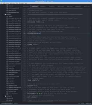 Development of the &raquo;makethumbsf6&laquo; script (Screenshot)